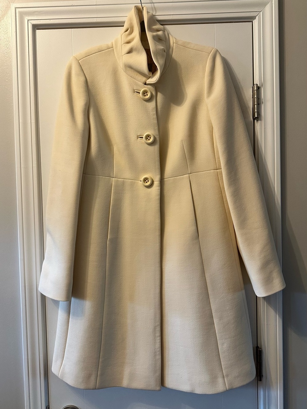J. Crew Cream Wool Blend Satin Lined Jacket Size 8
